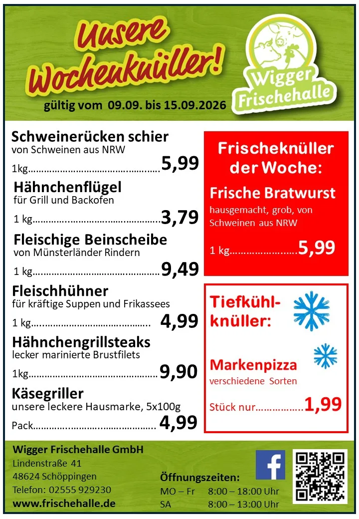 Aktuelle Wochenangebote der Wigger Frischehalle