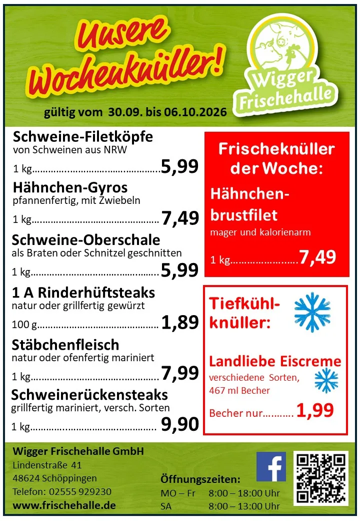 Aktuelle Wochenangebote der Wigger Frischehalle